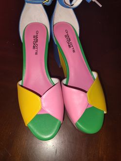 Charlotte Stone Bailey Carousel Platform Sandals Women’s Size 8 Multicolor