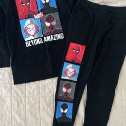 Boys Spiderman Fleece Set Size Medium