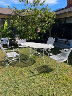 Metal patio table and chairs set of 5