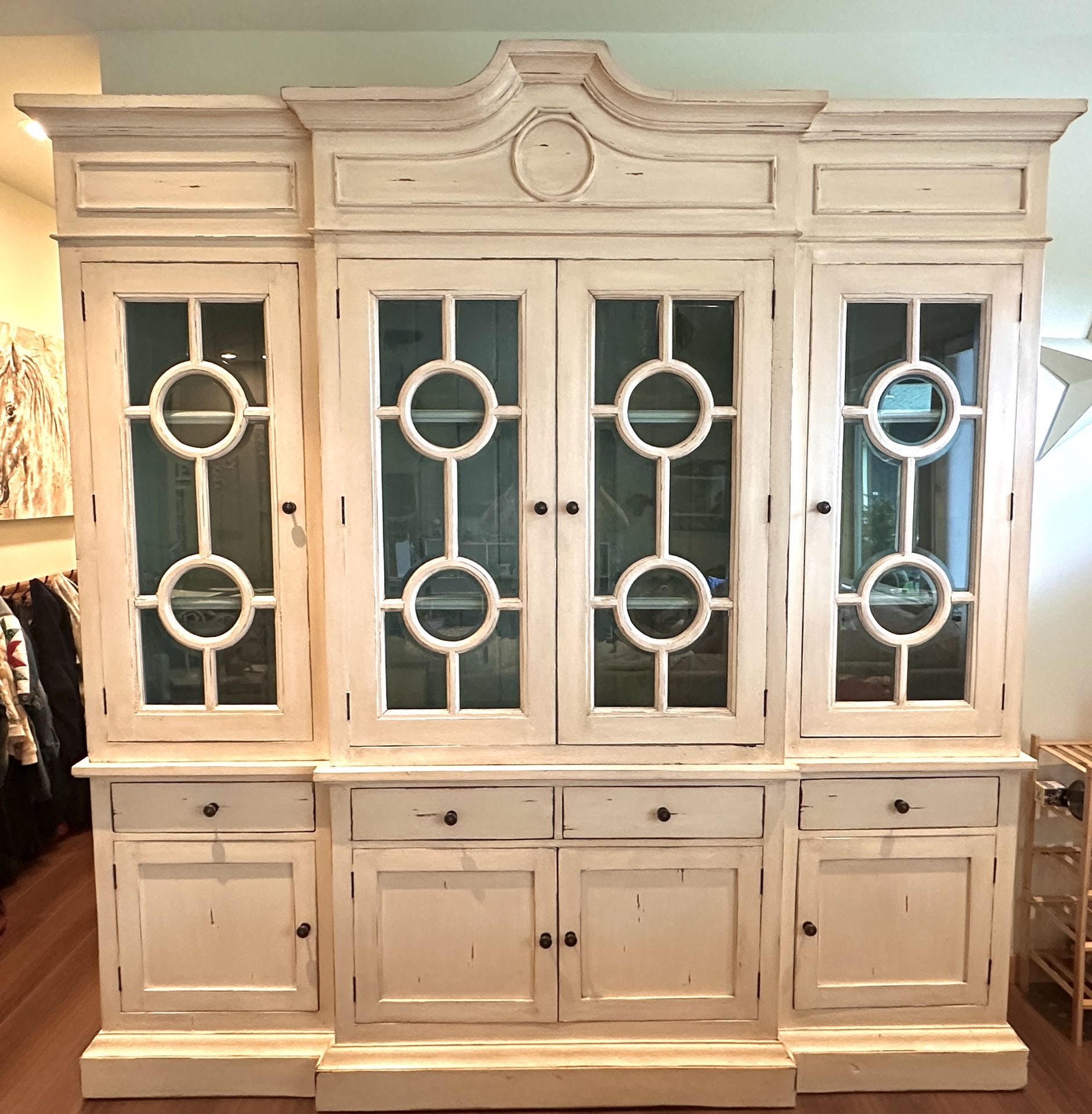 8 ft Tall Custom Cream Hutch