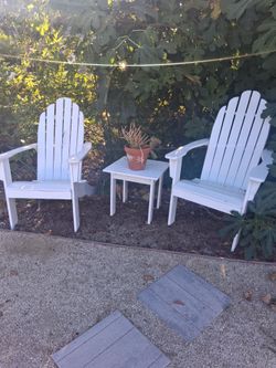 Adirondack chairs with side table