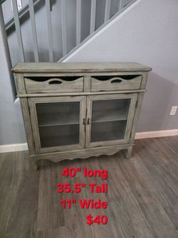 Ash Grey Storage Console $40
