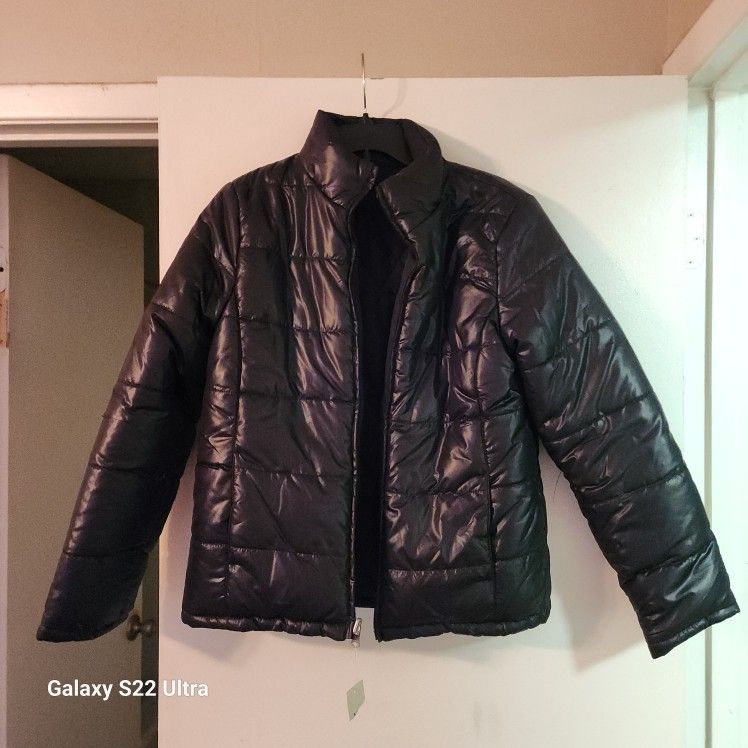 Black Puffer Jacket - Ladies Small - Faded Glory - Brand New