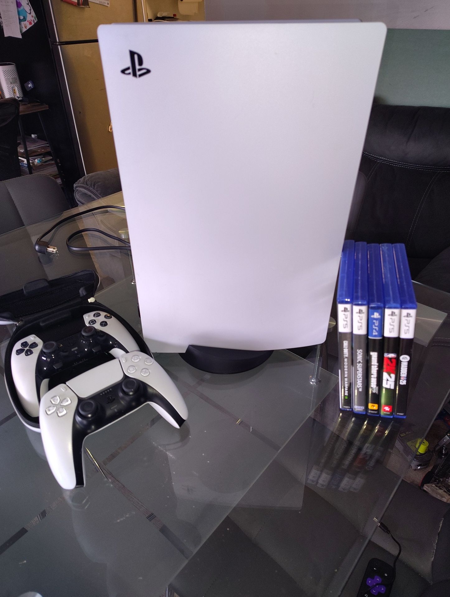 Ps5 With 2 Control & 5 Games