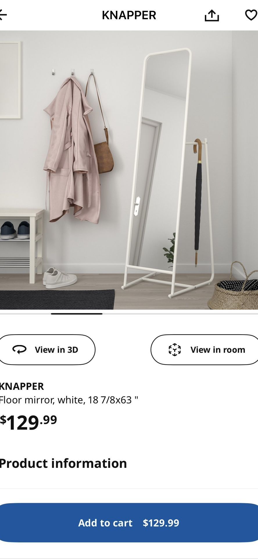 IKEA Knapper Standing Mirror