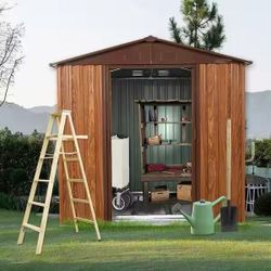 6 x 6 Outdoor Metal Storage Shed with Metal Foundation