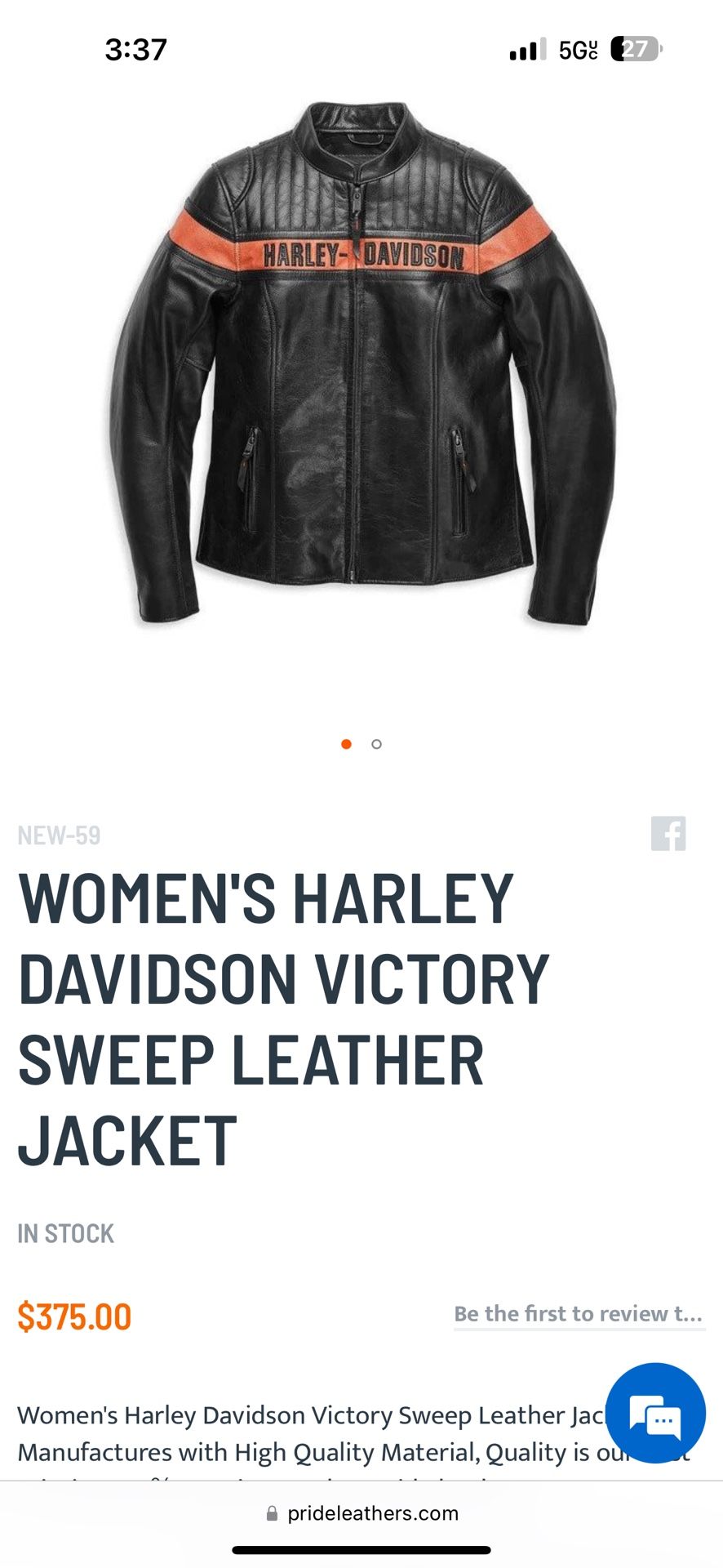 Women’s Harley Davidson Victory Sweep Leather Jacket