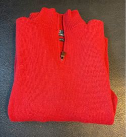 Ralph Lauren Red Quarter-Zip Wool Sweater