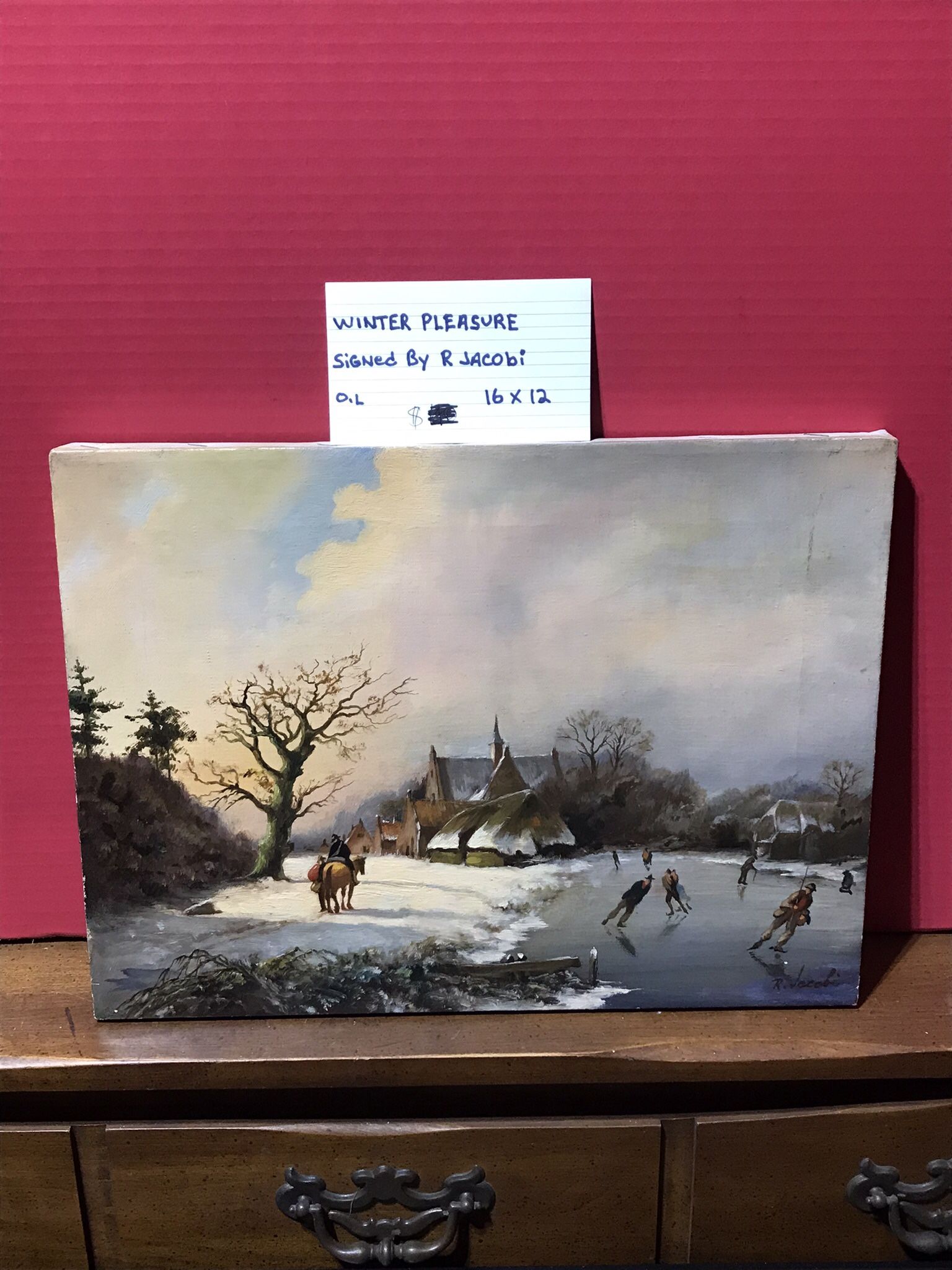 Winter Pleasure Signed By R Jacobi 16x12