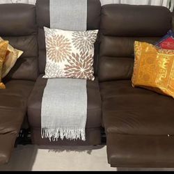 Brown Couch Recliner 