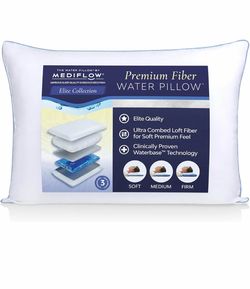 Mediflow Water Pillow - Elite Collection, Fiber Pillow. Orthopedic Pillow for Neck Pain Relief, Adjustable Water Pillow for Sleeping. (1 Pillow)