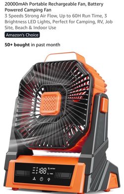 KOPBEAU new portable rechargeable fan W LED light