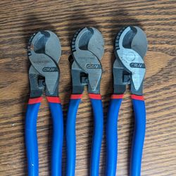 Set Of 3 WORKPRO 9-1/4 inch High Leverage Cable Cutter, Heavy Duty Wire Cutter for Aluminum, Copper, Wire, and Communications Cable