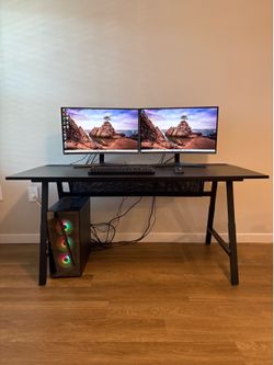 RTX 3060 Gaming PC  setup+ Dual 27” 240Hz Samsung Monitors + IKEA Desk for sale