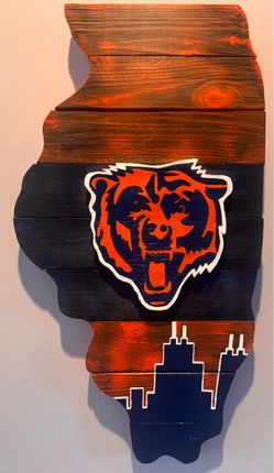 Hand painted IL State Bears wood art