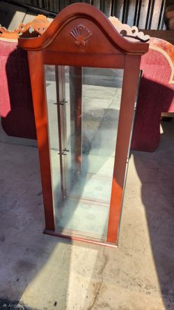 Wood and Glass Display Cabinet Curio