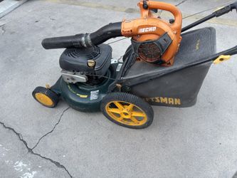 Craftsman Push Mower And Blower Echo Perfectly Working Condition Tested Before Buy It. 250$$ Cash