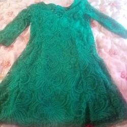 Ladies Turquoise Babydoll Dress With Zipper/ No Damage