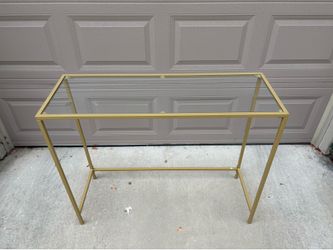 Glass console side table