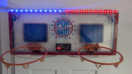 pop a shot over the door hanging basketball game two hoops works excellent