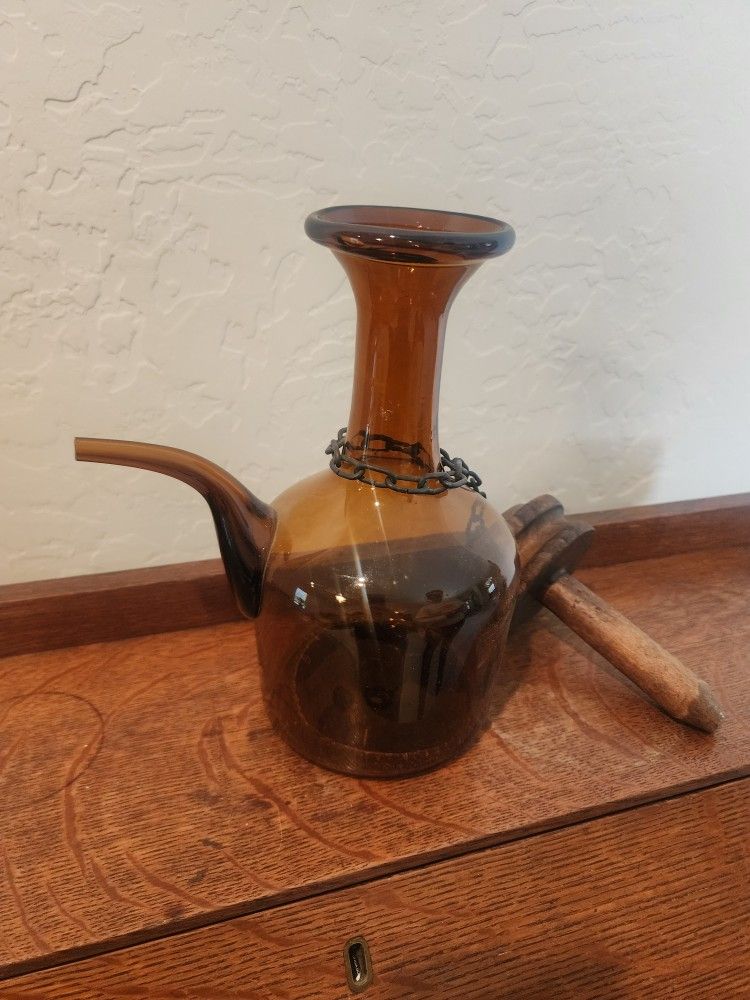 Vintage MCM Amber Glass Pitcher