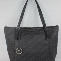 Michael Kors Black Monogram Shoulder Purse (11" H x 16.5" W x 5" D)