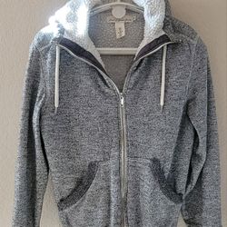 Logg H&m Label Of Graded Goods Men's Gray Full Zip Drawstring Jacket