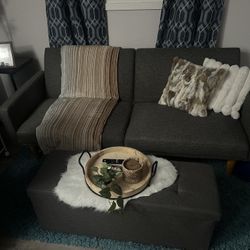Futon Couch And Storage Ottoman
