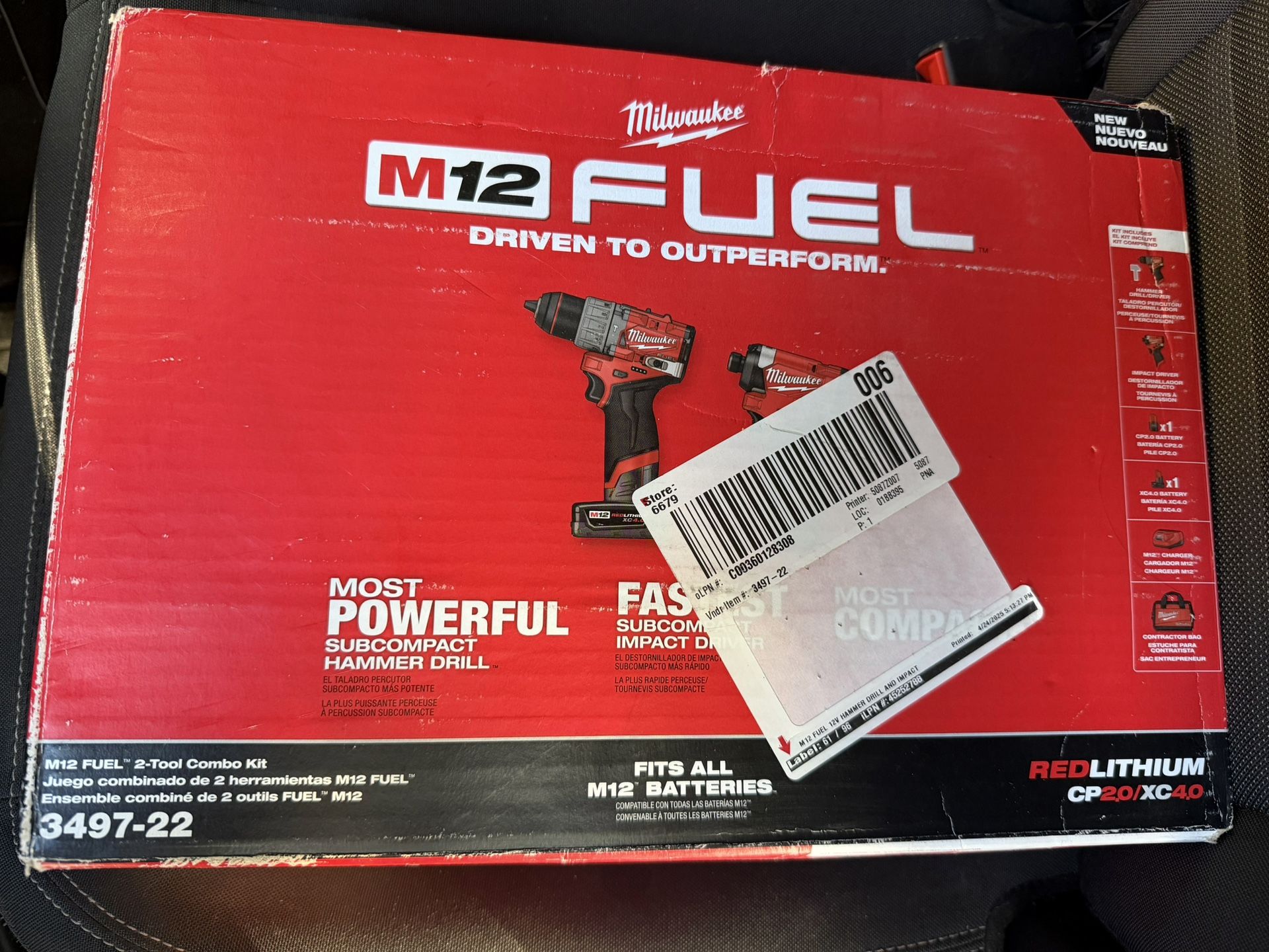 Milwaukee Brushless Cordless Hammer Drill and Impact Driver Combo Kit w/2 Batteries and Bag