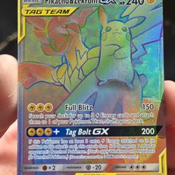 Pikachu & Zekrom Gx Rainbow Pokmon Card for Sale in Ontario, CA - OfferUp