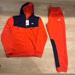 Navy Blue N Red . Men Nike Sweatsuit Size Large N 3x 