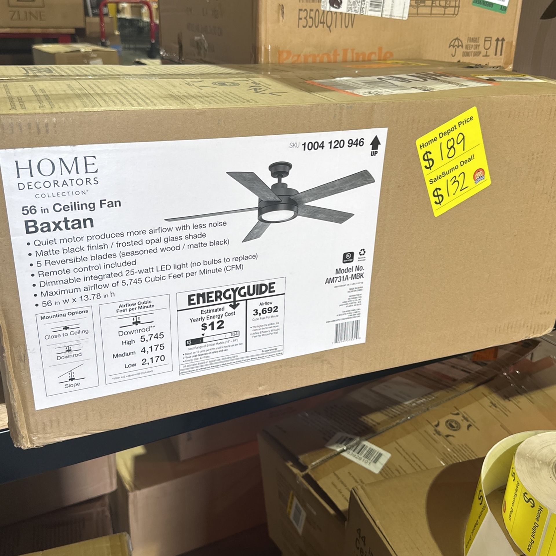 Home Decorators 56 Inch Baxtan Ceiling Fan