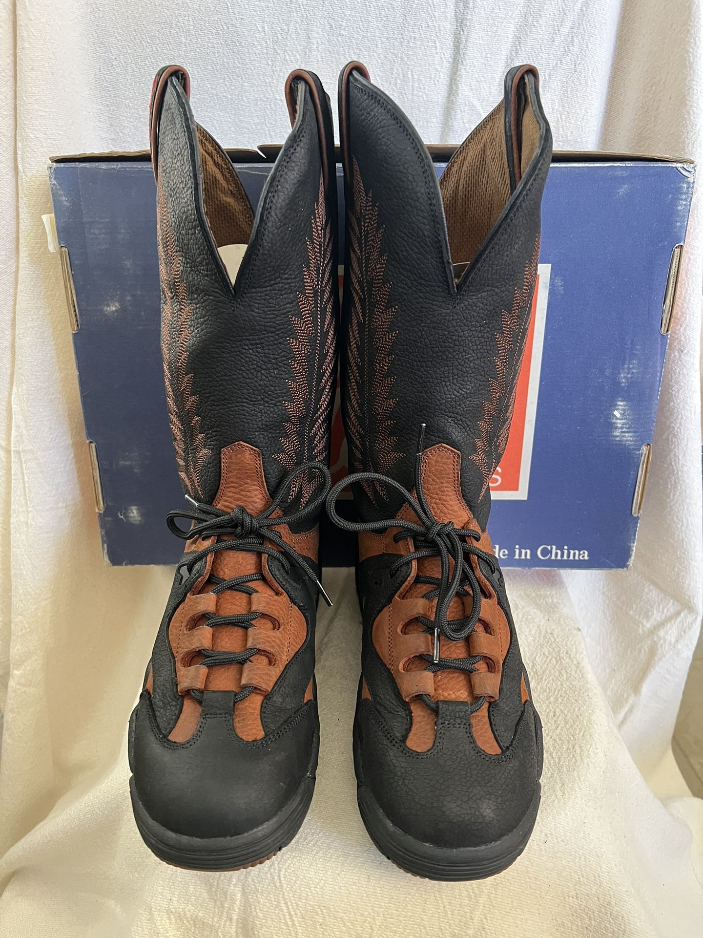 “Teny Lama” Tony Lama tennis shoe/cowboy boots. Black and brown