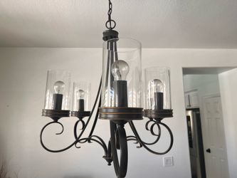 6-Light Oil Rubbed Bronze Chandelier - 35” Wide