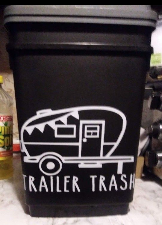 Trailer Trash Garbage Decal Sticker Black Or White