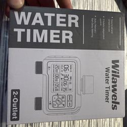 2 Zone Brass Sprinkler Timer, Garden Hose Timer, Automatic Irrigation System, Programmable Faucet, 2 Outlets, with Rain Delay, Manual Mode,Child Lock,