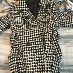 Large Houndstooth Peacoat Type Jacket. 