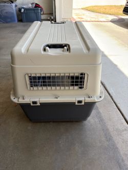 SportPet Airline Compliant LARGE 31.5" Travel Dog Kennel-Durable Plastic Airline Pet Carrier w/ Remo