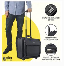 Solo Locking Rolling Briefcase Laptop Bag Lawyer Files Travel Commuter