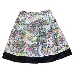 Talbots A Line Skirt Womens Sz 6 Paris Parisian City Knee Length  