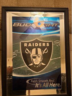 Raiders bud light mirror poster