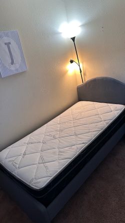 Twin bed frame and mattress