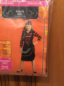 Girls Pirate Halloween Costume Size 10 1/2 To 12 1/2 Plus