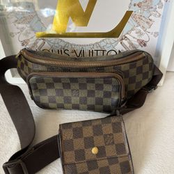 Louis Vuitton Brown Damier Bum Bag/ Body Bag & Wallet Set