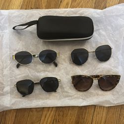 Bundle of 4 Trendy Women’s Sunglasses + Hard Case