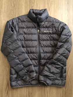 Eddie Bauer Charcoal Quilted Down Puffer EB650 Jacket Men’s Size M