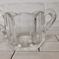 Vintage Etched Glass Sugar Bowl