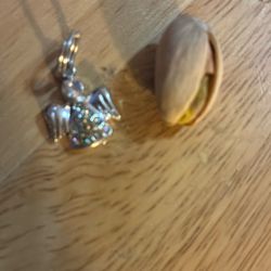 Silver Angel Pendent With Cubic Zirconia