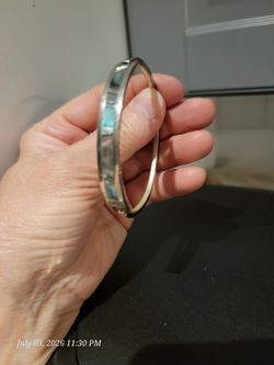 Vintage Hinged Alpaca Silver Bracelet