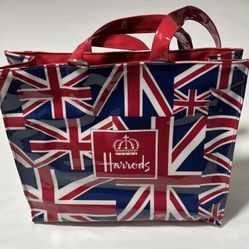 Harrods British Flag Tote~Red, White & Blue